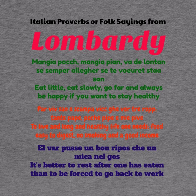 Italian Proverbs or Folk Sayings from Lombardy by Jerry De Luca